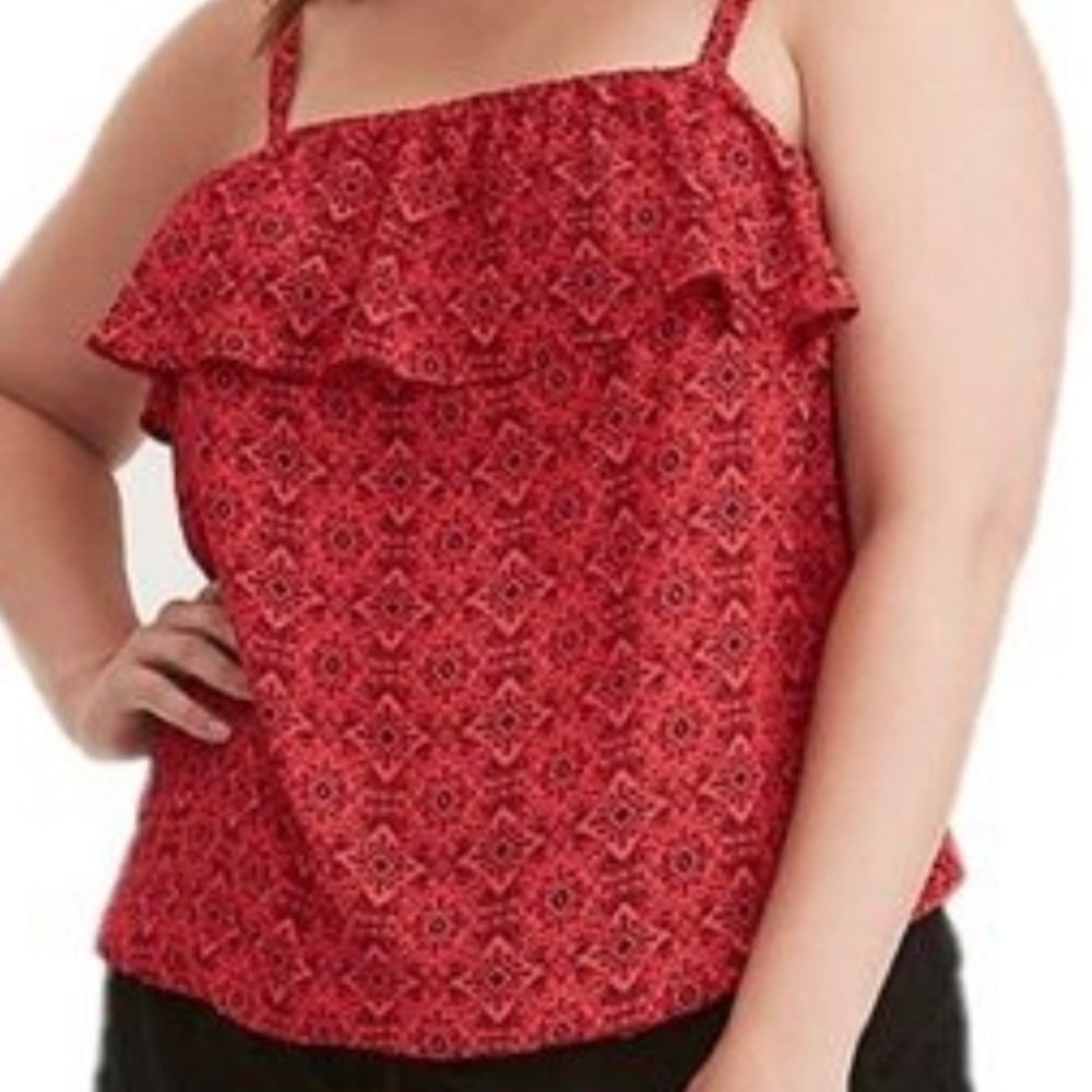 Torrid Red-Orange with black detail tank top - Sz 1x